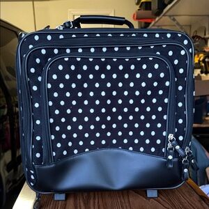Polka Dot Carry-On Briefcase Bag - Black and White